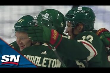 Wild's Matt Boldy Snipes Top Shelf Beauty After Ugly Defensive Zone Turnover From Flames