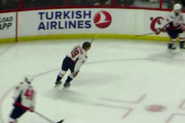 Nicklas Backstrom during pre-game warm-up at the Capitals @ Senators hockey game