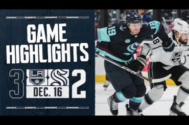 Los Angeles Kings vs Seattle Kraken | 12/16 Game Highlights