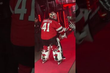 NJ Devils Vitek Vanecek Pregame Routine - Goalies Are In Fact Bizarre Creatures! #njdevils #shorts