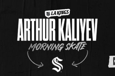 Forward Arthur Kaliyev | 12.16.23 LA Kings at Seattle Kraken | Morning Skate Media