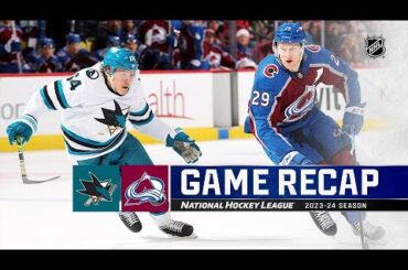 Sharks @ Avalanche 12/17 | NHL Highlights 2023