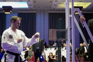 4 Nations 2012. Mr Adam Fox breaking 2 bricks with punch