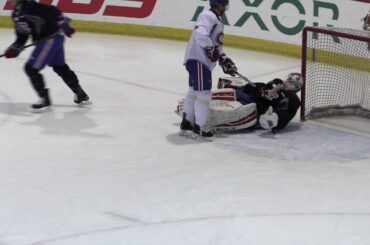 Dustin Tokarski big glove save in practice.