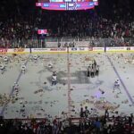 Laval Rocket Teddy Bear Toss goal scored by Riley Kidney vs. Hartford Wolf Pack 12/9/23