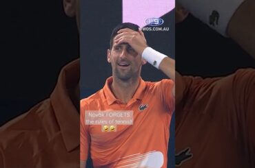Novak FORGETS the rules of tennis!! 🤣🤣 #shorts #9WWOS #tennis #AusOpen #Djokovic #Kyrgios