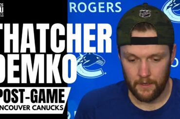 Thatcher Demko Reacts to Shutting Out Florida Panthers on Roberto Luongo Night: "It's Poetic"