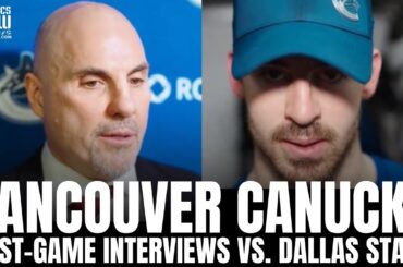 Rick Tocchet & Conor Garland React to Vancouver's OT Loss vs. Dallas, Tying Vegas for 1st in WCF