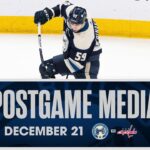 Elvis Merzlikins, Cole Sillinger, Yegor Chinakhov and HC Pascal Vincent | Postgame Media (12/21/23)