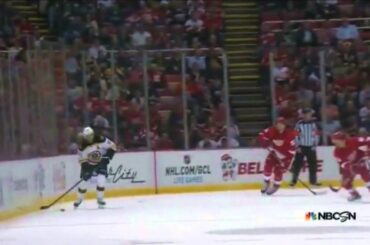 Luke Glendening with the takeaway and scoring chance vs Boston