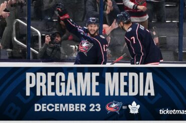 Damon Severson returns, Daniil Tarasov starts in net for the Blue Jackets | Pregame Media (12/23/23)