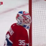 Sam Montembeault was shocked to see the puck in the goal