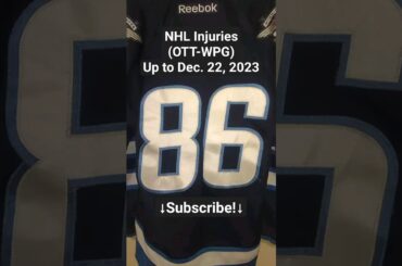NHL Injuries (OTT-WPG) After Games of December 21, 2023