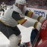 Zach Whitecloud With A Questionable Cross Check On Evan Rodrigues