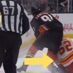Ducks rookie Leo Carlsson leg injury||Leo Carlsson MacKenzie Weegar collision