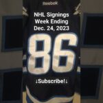 NHL Signings for Week Ending December 24, 2023