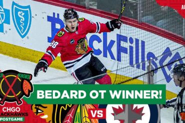 Connor Bedard Scores BOTH Goals, Including OT WINNER vs Jets! | CHGO Blackhawks Postgame