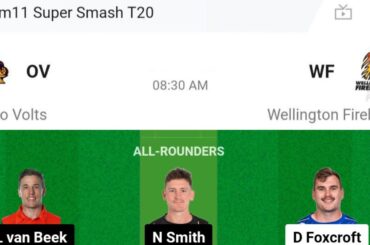 OV vs WF Dream11 , OV vs WF Dream11 Prediction , OV vs WF Dream11 Super Smash T20 Cricket Match Team