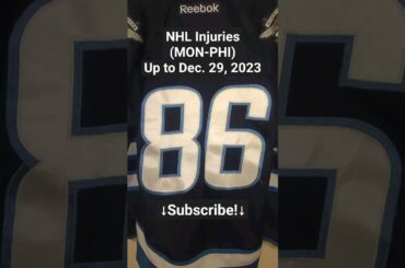 NHL Injuries (MON-PHI) After Games of December 28, 2023