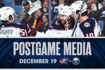 HATS OFF FOR KIRILL MARCHENKO 🎩🎩🎩 Blue Jackets defeat Sabres, 9-4 | Postgame Media (12/19/23)