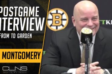 Jim Montgomery Gives Charlie McAvoy INJURY UPDATE after Bruins Win vs Devils | Postgame Interview