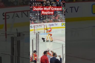 Dustin Wolf Calgary Wranglers Goalie Crease Routine #Shorts