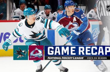 Sharks @ Avalanche 12/31 | NHL Highlights 2023