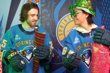 Hockey Players Wrap Christmas Presents 🎁
