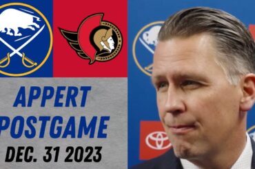 Seth Appert Postgame Interview vs Ottawa Senators (12/31/2023)