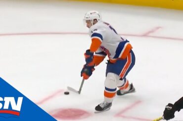 Mathew Barzal Ties The Game With A Late First Period Goal On Tuukka Rask