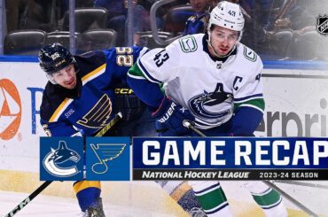 Canucks @ Blues 1/4 | NHL Highlights 2024