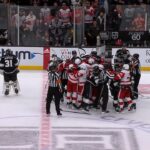 Los Angeles Kings Vs Detroit Red Wings End Of Period Scrum