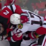Connor Bedard takes MASSIVE hit from Brenden Smith and leaves game #blackhawks #devils