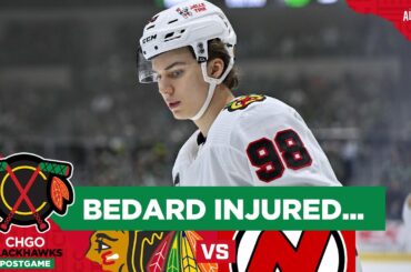 Connor Bedard INJURED in Blackhawks' Hard-Fought Loss vs Devils | CHGO Blackhawks Postgame