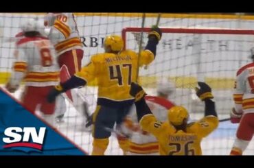 Predators'  Michael McCarron Gifted Goal As Dump-In Deflects Off Daniel Vladar's Blocker And In