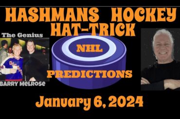NHL Predictions Picks & Parlay Today 1-6-24 Hashmans Hockey Hat-trick