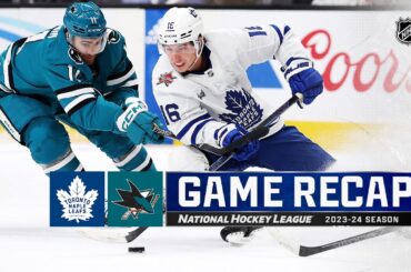 Maple Leafs @ Sharks 1/6 | NHL Highlights 2024