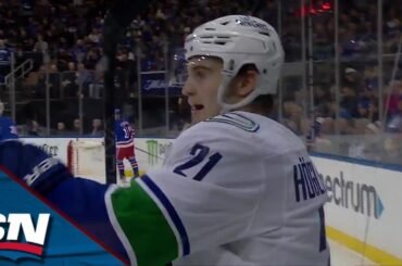 Nils To Nils: Canucks' Hoglander Buries One-Timer Off Feed From Aman
