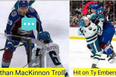 Watch 🔴 Nathan MacKinnon Troll After Crushing Hit on Rookie Ty Emberson | NHL | Avalanche Vs Sharks