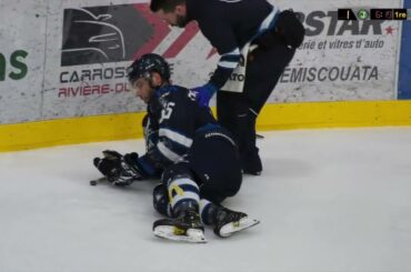 Danick Gauthier mise en échec à la tête de Marc-Olivier Crevier-Morin - 29-03-23