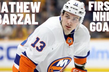 Mathew Barzal #13 (New York Islanders) first NHL goal Oct 19, 2017