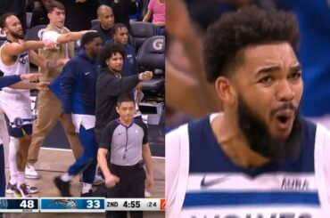Karl-Anthony Towns filthy poster dunk on Mo Wagner had entire bench taunting him 😭