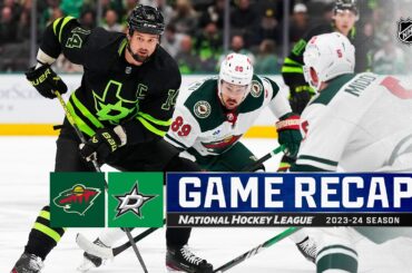 Wild @ Stars 1/10 | NHL Highlights 2024