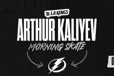 Forward Arthur Kaliyev | 01.09.24 LA Kings Morning Skate Media before Tampa Bay Lightning