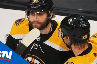 Torey Krug Shakes Off High Stick, Feeds Jake DeBrusk For One-Timer