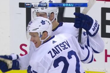 Nikita Zaitsev 4th Goal of the Season! 11/28/17 (Toronto Maple Leafs vs Calgary Flames)