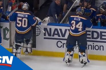 Jordan Binnington Gets Pulled After Giving Up Fifth Goal In Game 3