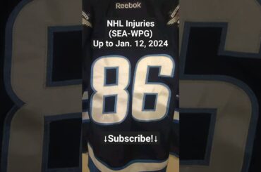 NHL Injuries (SEA-WPG) After Games of January 11, 2024