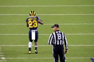 Norfleet pumping up the Michigan Football crowd