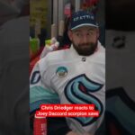 Chris Driedger is all of us reacting to Joey Daccord's scorpion save. #seakraken #nhl #hockey